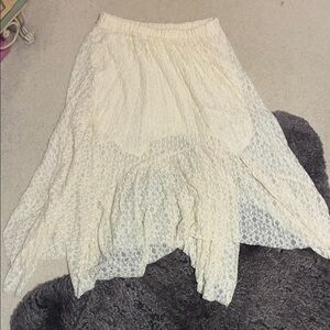 Arizona Jean Company Cream Asymmetrical Skirt